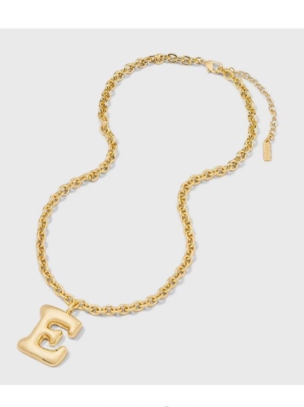 Sugarfix by BaubleBar Gold Bubble E Initial Pendant Necklace NWT